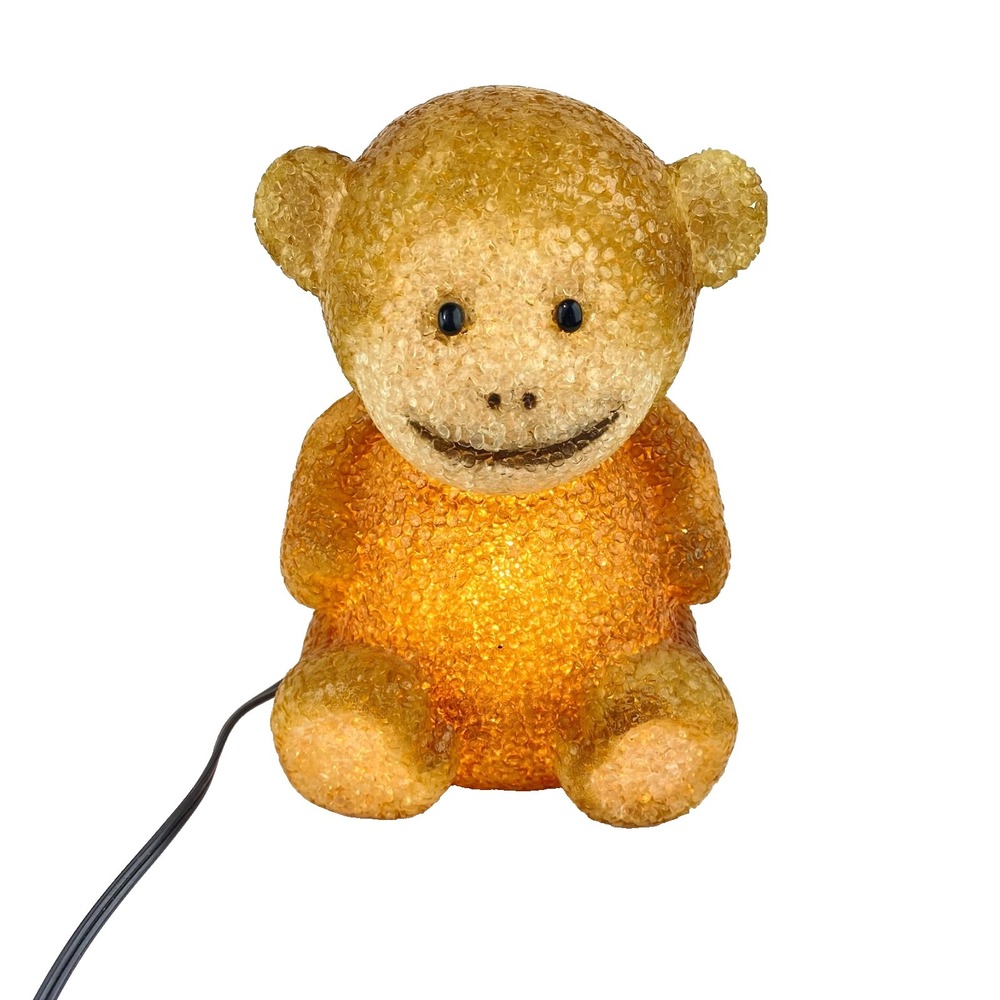 Night Light Lamp Melted Plastic Popcorn Smiling Monkey Vintage Rare 8" Works